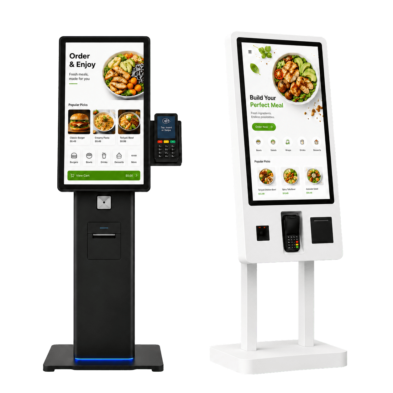 Kioscos de autoservicio JIRO con pantallas táctiles para pedidos y pagos